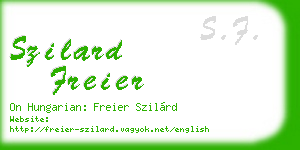 szilard freier business card
